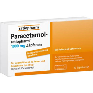 Produktbild von PARACETAMOL-ratiopharm 1.000 mg Z&auml;pfchen