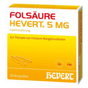 Produktbild von FOLS&Auml;URE HEVERT 5 mg Ampullen