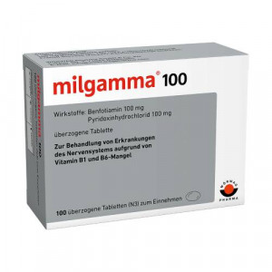 Produktbild von MILGAMMA 100 mg &uuml;berzogene Tabletten