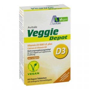 Produktbild von VEGGIE Depot Vitamin D3 800 I.E.+Calcium+B5 Tabl.