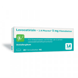 Produktbild von LEVOCETIRIZIN-1A Pharma 5 mg Filmtabletten