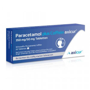 Produktbild von PARACETAMOL plus Coffein axicur 350 mg/50 mg Tabl.
